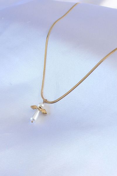 Skygo 316L Steel Gold Color Italian Chain Model Pawn Figure Women's Necklace - TJ-BKO7427