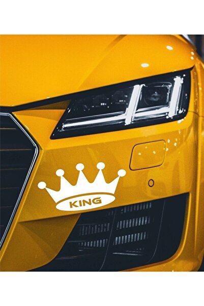 hediyenebak King Kral Tacı Araç, Araba, Oto, Motorsiklet, Kask, Laptop, Cam Sticker 21x13 Cm
