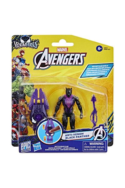 Marvel AVN 4IN FIG SUPER GEAR AST ANTI-VENOM BLACK PANTHER