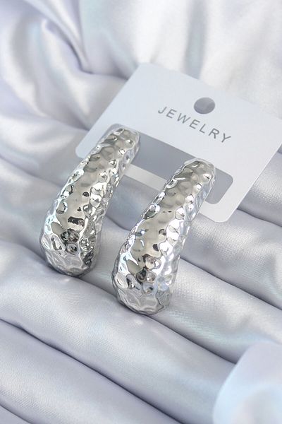 Skygo Silver Color Processing Detail Brass Women's Earrings - TJ-BKP8060