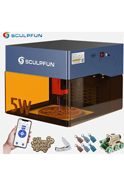 Sculpfun MİNİ LAZER MARKALAMA MAKİNESİ 5 WATT OPTİK ÇIKIŞ SCULPFUN ICUBE PRO