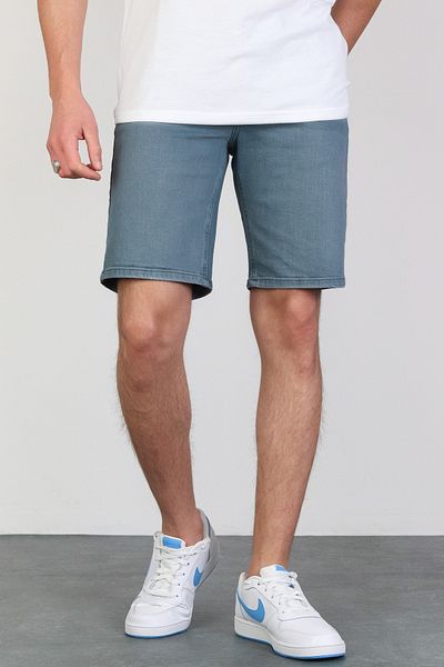 HLT JEANS Ανδρικό τζιν σορτς με άνετη κοπή Lycra Flexible Blue Jenim Hlthe001955