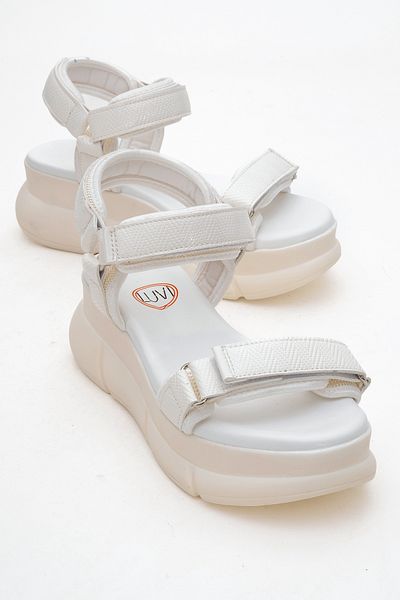 LuviShoes 4760 Sandale albe de damă