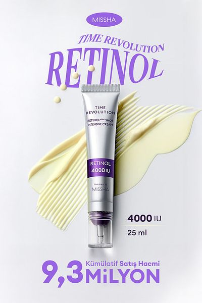 Missha Anti-Wrinkle Concentrated Cream with Retinol Time Revolution Retinol 4000 Shot Intensive Cream