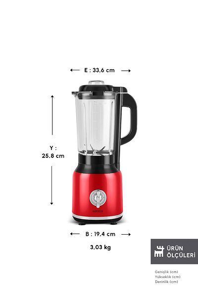 Karaca Vintage Craft Smoothie Blender Red