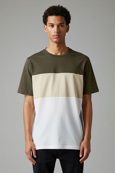 Trendyol Collection Χακί κανονικό/κανονικό μπλουζάκι χρώματος 100% βαμβάκι TMNSS24TS00076
