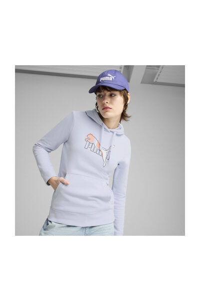 Puma Męska fioletowa czapka z nadrukowanym logo