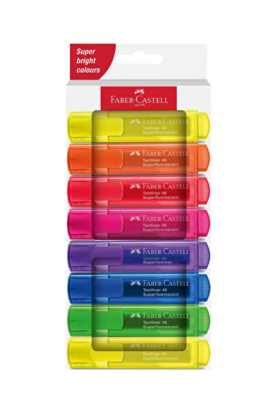 Faber Castell Fosforlu Kalem Seti 8’li, Şeffaf Gövde, 7 Farklı Renk, Yeniden ...