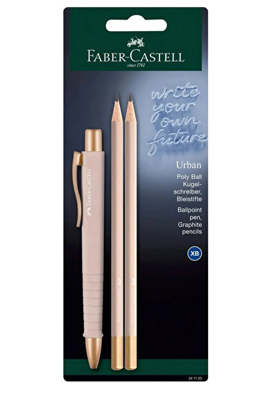 Faber Castell Polly Ball Urban 3'lü Kalem Seti, Rose,Ergonomik Gövde