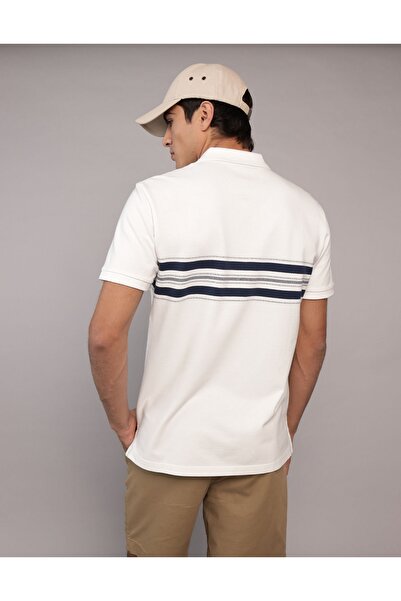 AMERICAN EAGLE Ae Flex Pique Striped Polo Shirt