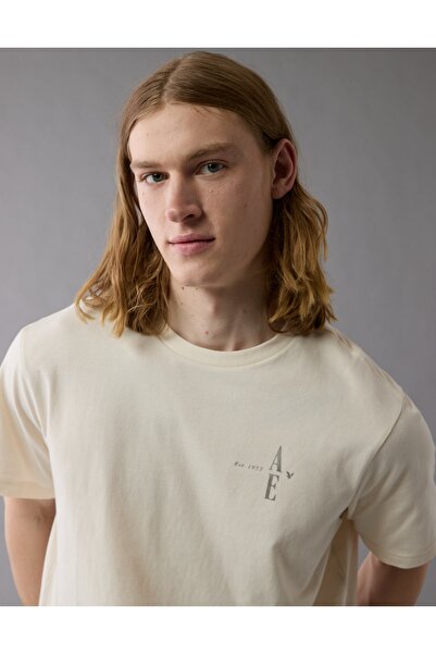 AMERICAN EAGLE تي شيرت برسومات شعار AE