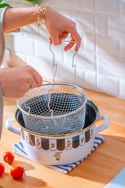 ACAR Luma Induction Compatible Enamel Frying Pot - 22 cm