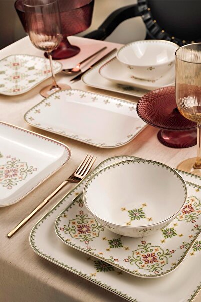 Kütahya Porselen Bone Minas 51 Parça Yemek Takımı Altın Yaldızlı Goblen