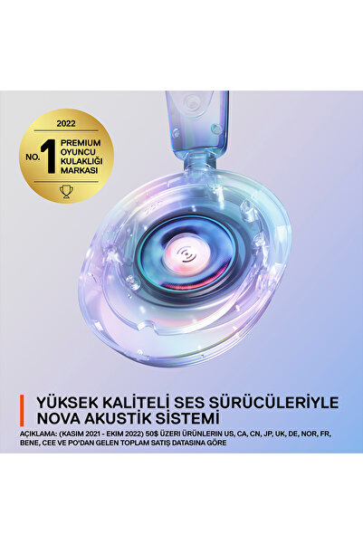 SteelSeries Arctis Nova 1 White Mikrofonlu Beyaz Kablolu Gaming (OYUNCU) Kulaklık