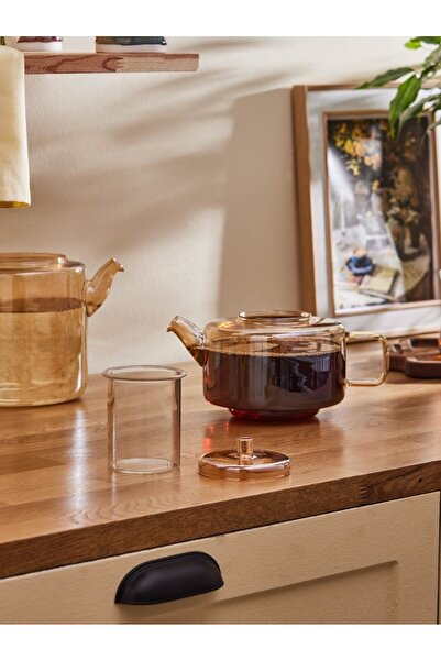 Karaca Flat Borosilikat Cam Midi Çaydanlık Amber