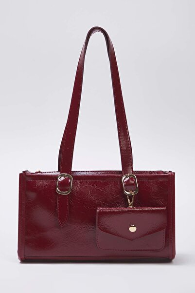 TRENDYOL SHOES Claret Red Wallet Women's Medium Shoulder Bag Takss25Oc00071