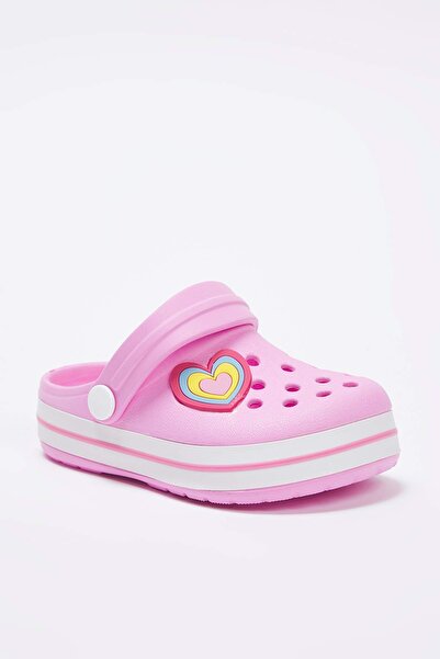 TRENDYOL SHOES Pink Closed Front Heart Figured Girls Kids Eva Sandals Slippers Takss25Te00053