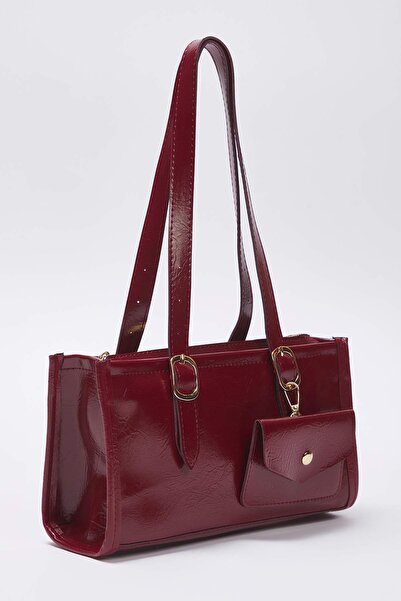 TRENDYOL SHOES Claret Red Wallet Women's Medium Shoulder Bag Takss25Oc00071