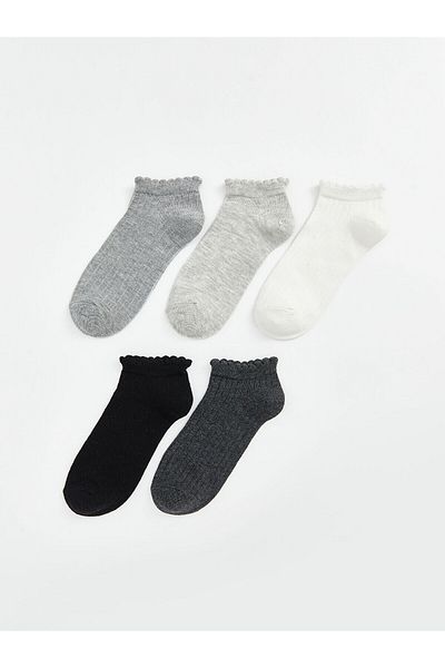 LC Waikiki Women's Plain Booties Socks 5-Pack