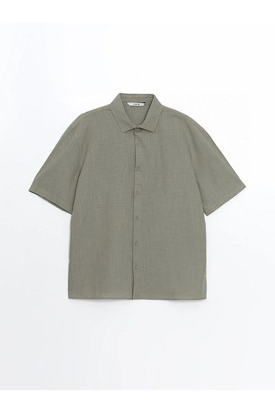 LC Waikiki Ανδρικό πουκάμισο με κοντό μανίκι λινό look