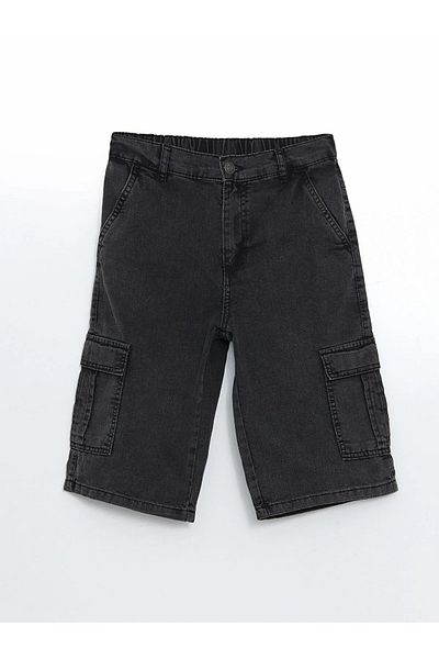 LC Waikiki Boy's Cargo Jean Shorts with Elastic Waist