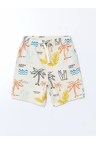 LC Waikiki Elastic Waist Printed Boys Shorts Pack of 2