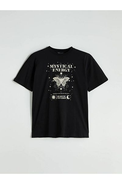 LC Waikiki Γυναικείο μπλουζάκι με στάμπα Crew Neck