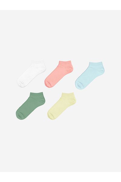 LC Waikiki Women's Plain Booties Socks 5-Pack