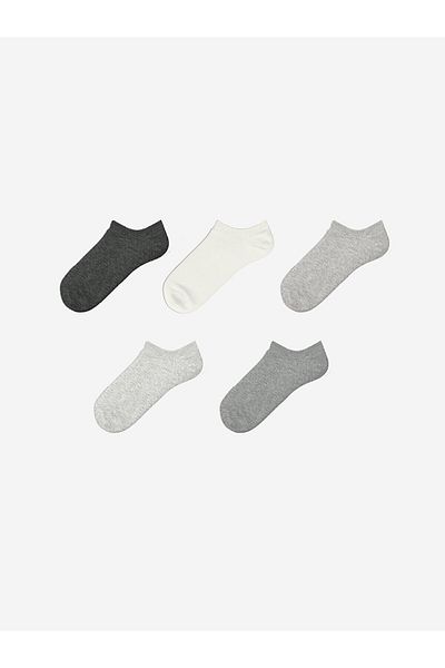 LC Waikiki Women's Plain Booties Socks 5-Pack