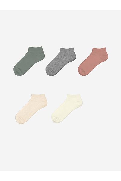 LC Waikiki Women's Plain Booties Socks 5-Pack