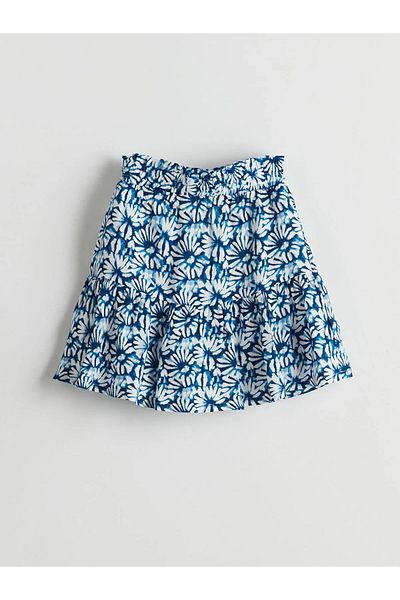 LC Waikiki Floral Girl's Shorts Skirt with Elastic Waist