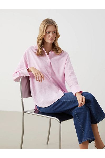 LC Waikiki Plain Long Sleeve Oversize Women's Shirt