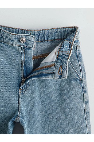 LC Waikiki Pantaloni scurți de jeans pentru fete cu talie elastică reglabilă