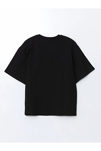 LC Waikiki Black Crew Neck San Marino Printed Women's T-Shirt