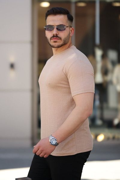 modaserdem Men's Tree Bark Pattern Short Sleeve T-Shirt