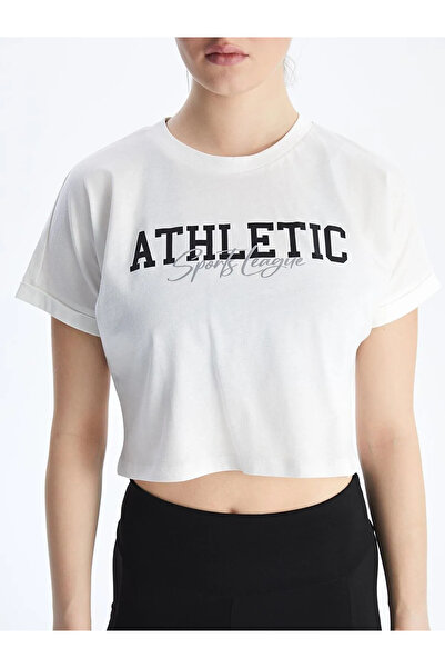LC Waikiki Crew Neck Printed Crop Women's Sports T-Shirt