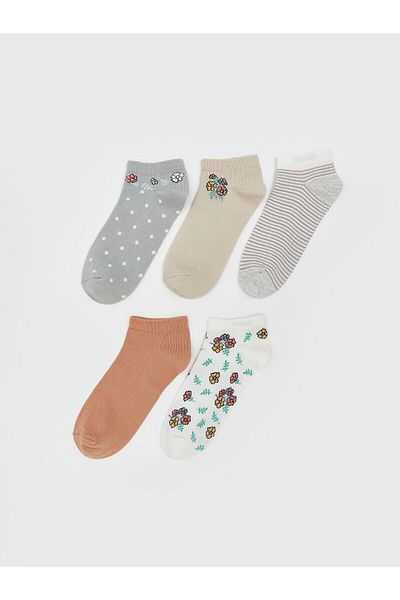 LC Waikiki Floral Women's Booties Socks 5-Pack