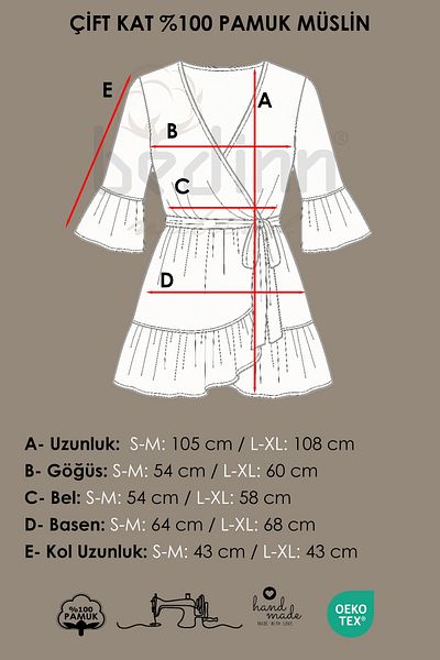 Bedinn Flounced Muslin Kimono Dressing Gown - Bridal Kimono