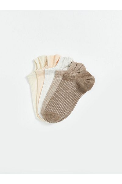 LC Waikiki Women's Plain Booties Socks 5-Pack