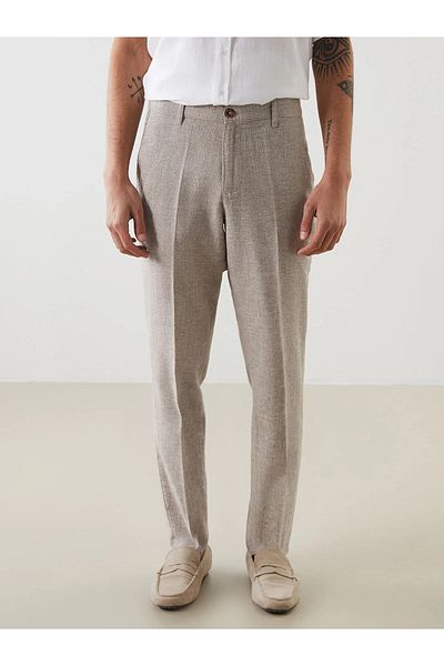 LC Waikiki Standard Pattern Linen Blended Men's Trousers
