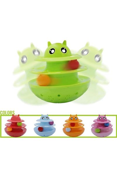 Seyrangah Petzoom Non-Sleeping Cat Dog Toy with Food Bowl