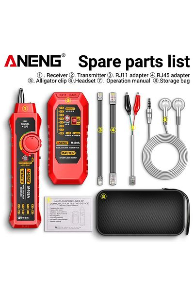 ANENG M469a Red M469a Smart Network Cable Tester Rj45 Rj11 Lan Cable Tester Finder Wire Tracker Rece