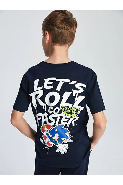 LC Waikiki Crew Neck Sonic Printed Boys' T-Shirt