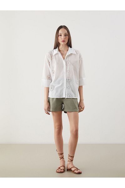 LC Waikiki Openwork Oversize Women's Shirt