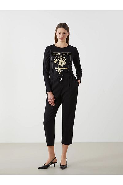 LC Waikiki Pantaloni de damă cu tăietură morcov cu talie elastică