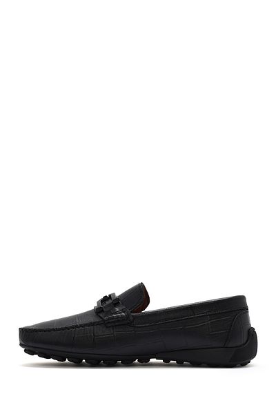 Derimod Men's Black Buckle Leather Loafer 25Sfd7553E3