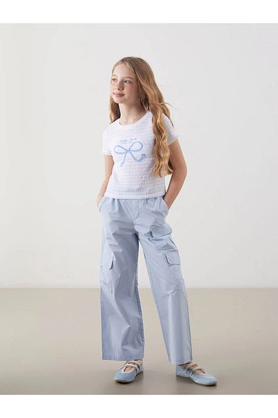 LC Waikiki Girls' Cargo Pants with Elastic Waist