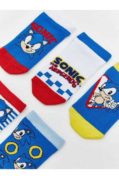 LC Waikiki Опаковка от 5 чорапи за момчешки обувки Sonic Patterned
