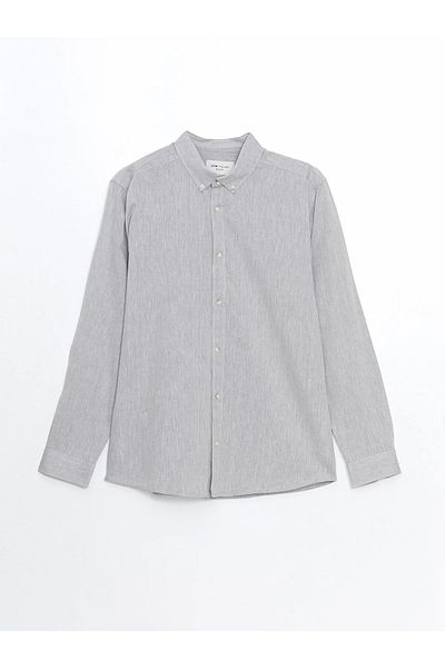 LC Waikiki Slim Fit Long Sleeve Linen Blended Men's Shirt