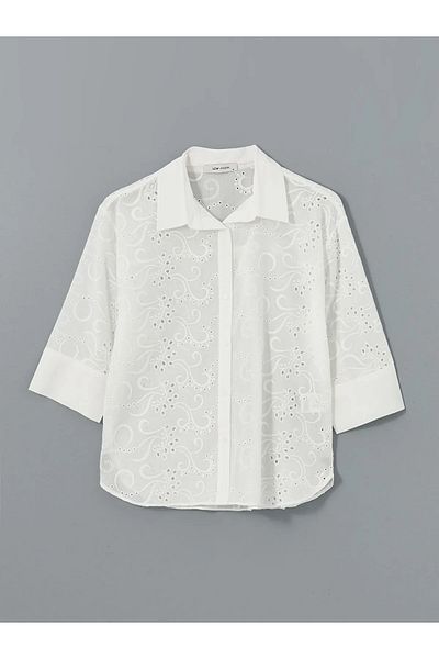 LC Waikiki Openwork Oversize Women's Shirt